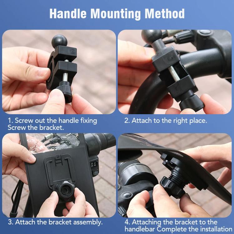 Supporto per borsa per telefono impermeabile per bicicletta, rotazione a 360 gradi, supporto per cellulare per motocicletta, Handlebar Model, Rearview Mirror Model