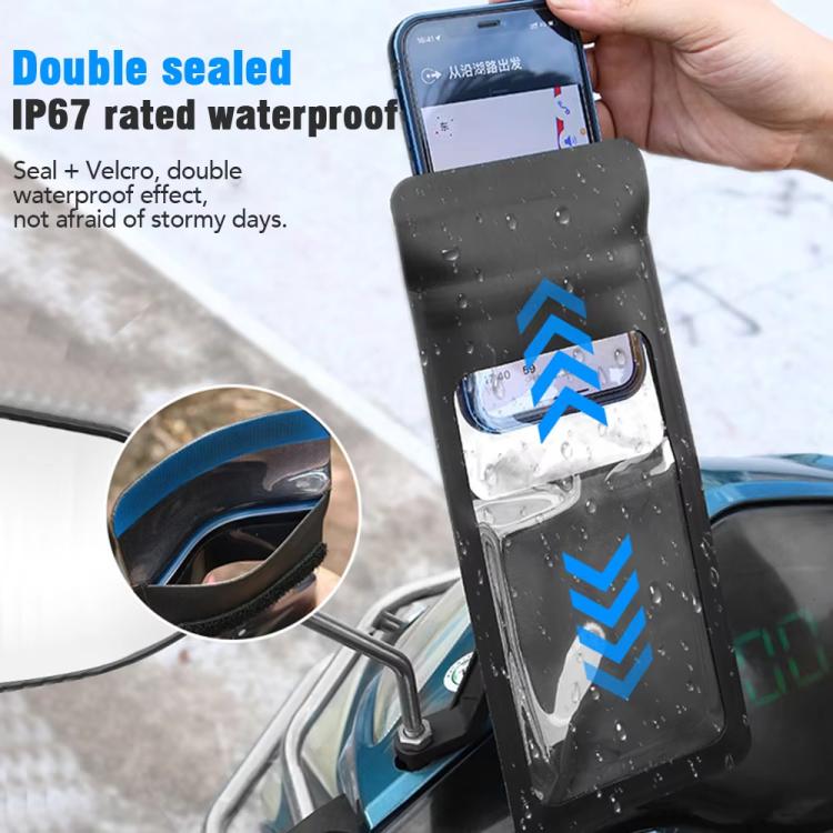 Supporto per borsa per telefono impermeabile per bicicletta, rotazione a 360 gradi, supporto per cellulare per motocicletta, Handlebar Model, Rearview Mirror Model