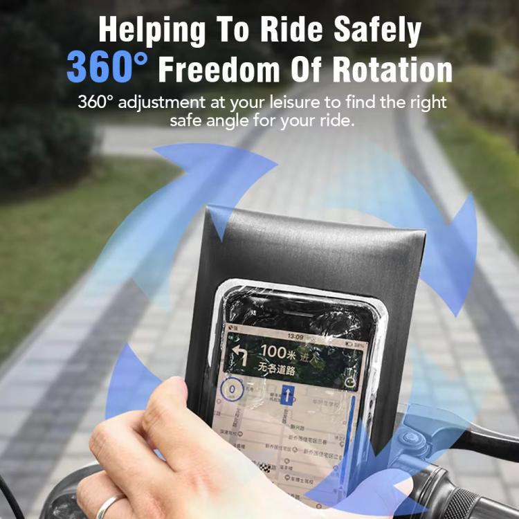 Supporto per borsa per telefono impermeabile per bicicletta, rotazione a 360 gradi, supporto per cellulare per motocicletta, Handlebar Model, Rearview Mirror Model