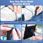 Supporto per borsa per telefono impermeabile per bicicletta, rotazione a 360 gradi, supporto per cellulare per motocicletta, Handlebar Model, Rearview Mirror Model