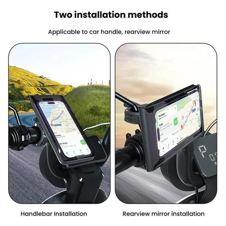 Supporto per bicicletta Borsa impermeabile per bicicletta Manubrio per motocicletta Specchio Supporto per telefono, L, XL