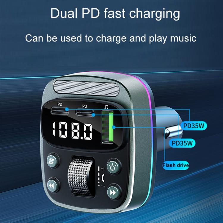 Display tensione auto Caricabatterie rapido Subwoofer Lettore MP3 Bluetooth, GZ08