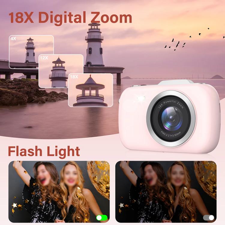 Fotocamera digitale 4K HD con zoom 18X e schermo 2,8 pollici