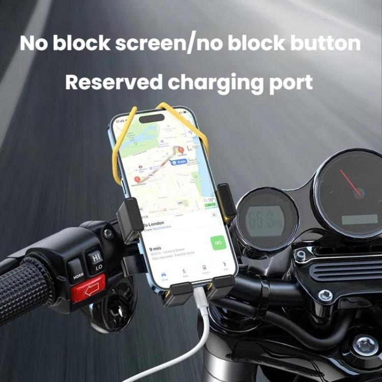 Supporto per telefono per bicicletta e moto con cinturino in silicone nascosto, Handbar, Rearview Mirror