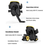 Supporto per telefono per bicicletta e moto con cinturino in silicone nascosto, Handbar, Rearview Mirror