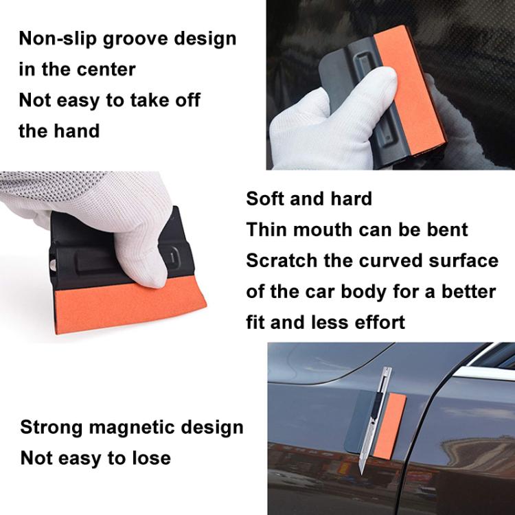 Raschietto per pellicole per auto Raschietto in finta pelle di daino con attrazione magnetica, Hard ABS, Moderate PP