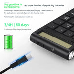 Tastiera digitale con display a doppia modalità 2.4G, tastiera wireless ricaricabile per ufficio del cassiere