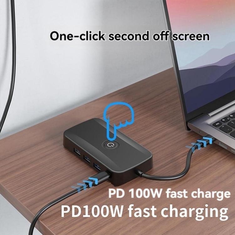 Docking station USB-C con caricabatterie rapido PD100W per casting wireless 5 in 1, 5-In-1