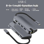 Hub docking station USB-C 8 in 1 con HDMI 4K e Ethernet