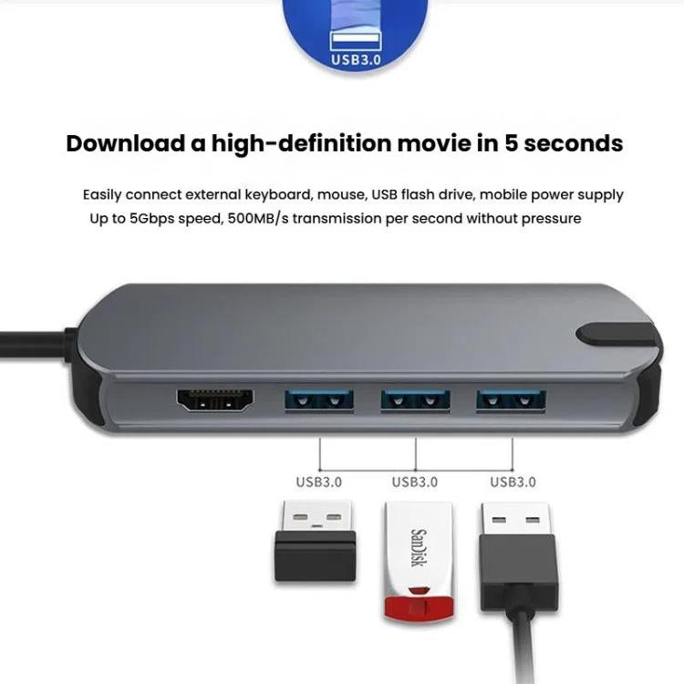 Hub docking station USB-C 8 in 1 con HDMI 4K e Ethernet