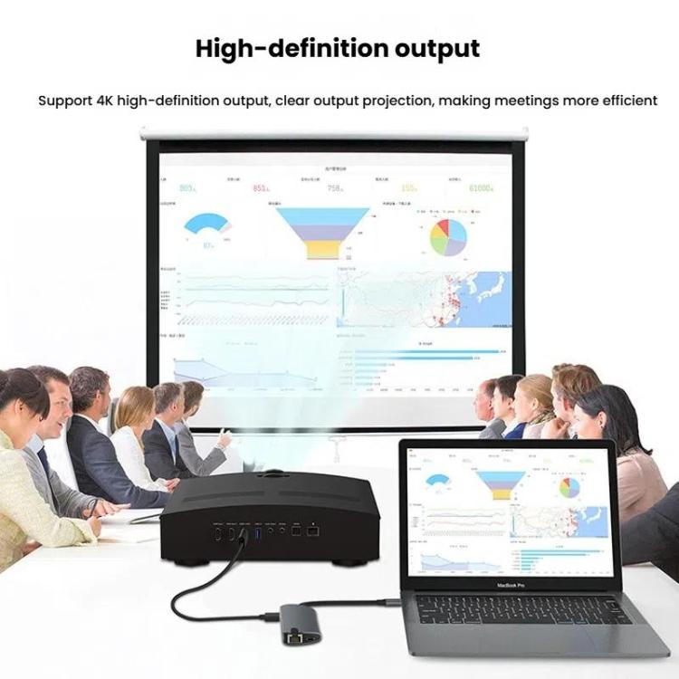 Hub docking station USB-C 8 in 1 con HDMI 4K e Ethernet