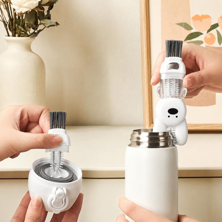 Spazzola per tazze 3 in 1, spazzola multifunzione per fessure, bottiglie, tazze isolate, scanalature, anelli in gomma, spazzola per la pulizia