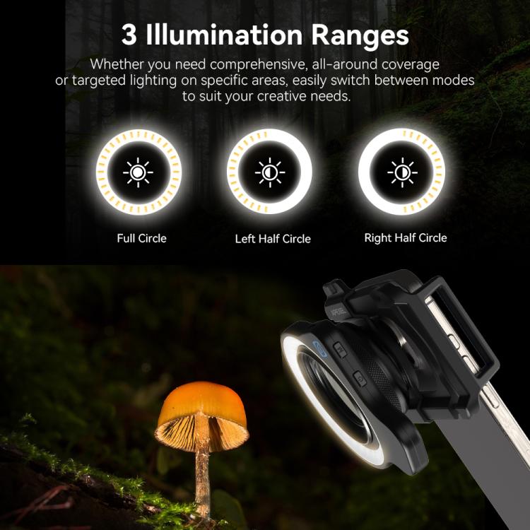 APEXEL APL-FL26 Luce anello macro 52mm 9 velocità