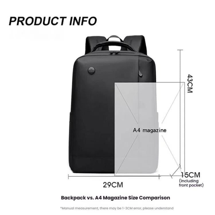 WEPOEWR Zaino per laptop da 14 pollici da uomo, impermeabile, grande capacità, per pendolari aziendali