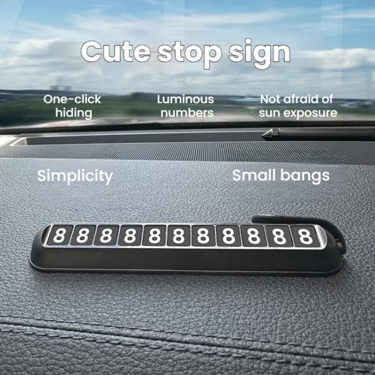 Targa di parcheggio temporanea per auto Targa luminosa con numero di telefono nascosto per parcheggio