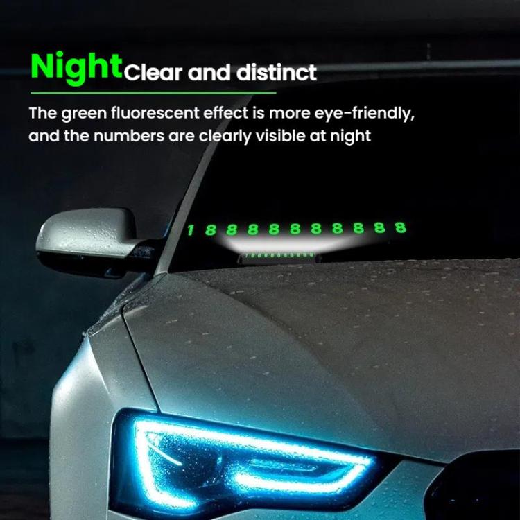 Targa di parcheggio temporanea per auto Targa luminosa con numero di telefono nascosto per parcheggio