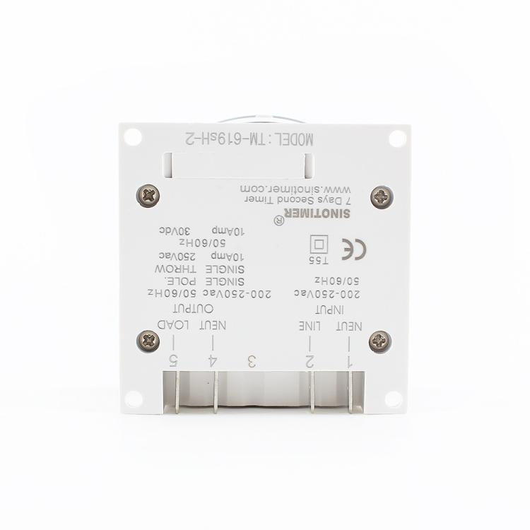 Timer digitale da 10 A per 7 giorni, interruttore di controllo dei secondi, SINOTIMER TM-619sH-4 12VDC