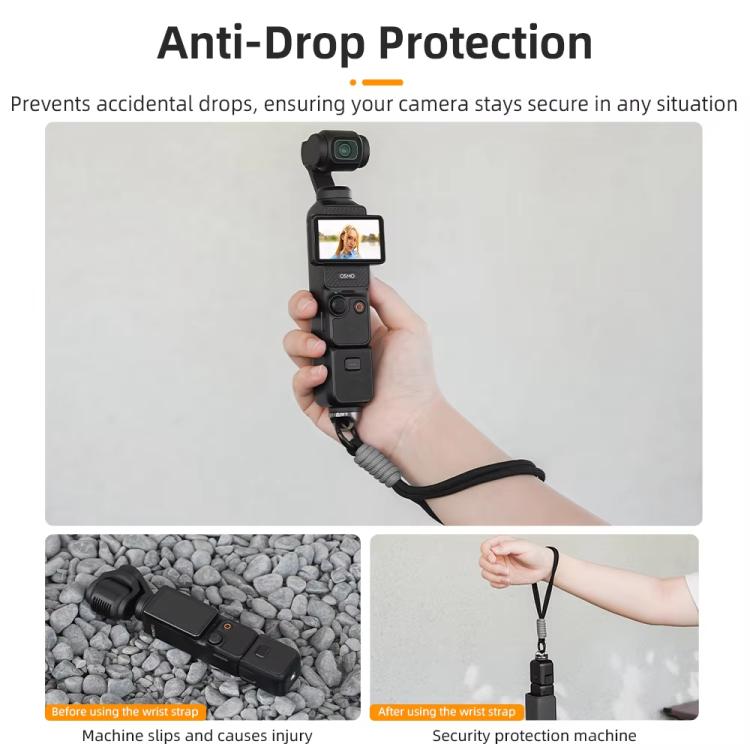 BRDRC Sports Camera Lanyard con vite da 1/4 di pollice, anti-perdita, cinturino da polso, accessori