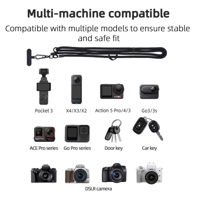 BRDRC Sport Camera Lanyard con vite da 1/4 di pollice Anti-perdita Accessorio per tracolla