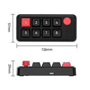 Tastiera meccanica da gioco MKESPN a 8 tasti cablata, sostituibile a caldo, con definizione macro e manopola, MKESPN K815A (Black)