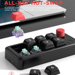 Tastiera meccanica da gioco MKESPN a 8 tasti cablata, sostituibile a caldo, con definizione macro e manopola, MKESPN K815A (Black)