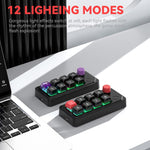 Tastiera meccanica da gioco MKESPN a 8 tasti cablata, sostituibile a caldo, con definizione macro e manopola, MKESPN K815A (Black)