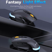 MKESPN W601 Mouse da gioco macro silenzioso wireless tri-mode in fibra di carbonio 12800DPI Mouse Bluetooth
