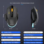 MKESPN W601 Mouse da gioco macro silenzioso wireless tri-mode in fibra di carbonio 12800DPI Mouse Bluetooth