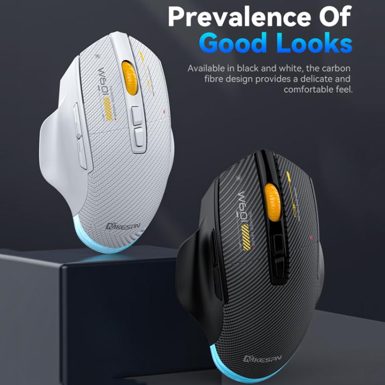 MKESPN W601 Mouse da gioco macro silenzioso wireless tri-mode in fibra di carbonio 12800DPI Mouse Bluetooth