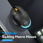 MKESPN W601 Mouse da gioco macro silenzioso wireless tri-mode in fibra di carbonio 12800DPI Mouse Bluetooth