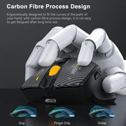 MKESPN W601 Mouse da gioco macro silenzioso wireless tri-mode in fibra di carbonio 12800DPI Mouse Bluetooth