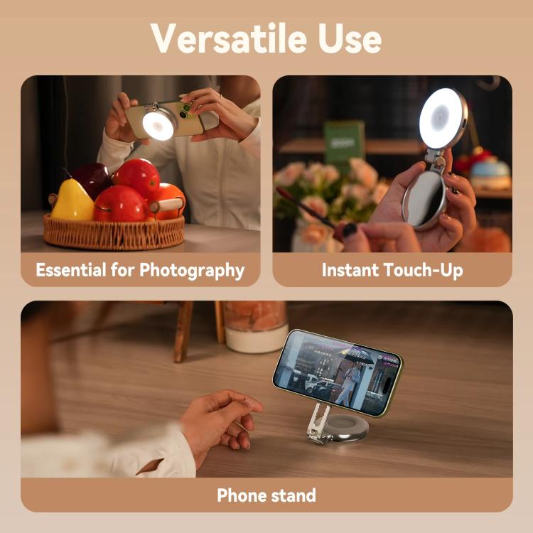 Mini luce selfie magnetica portatile con specchio rotante
