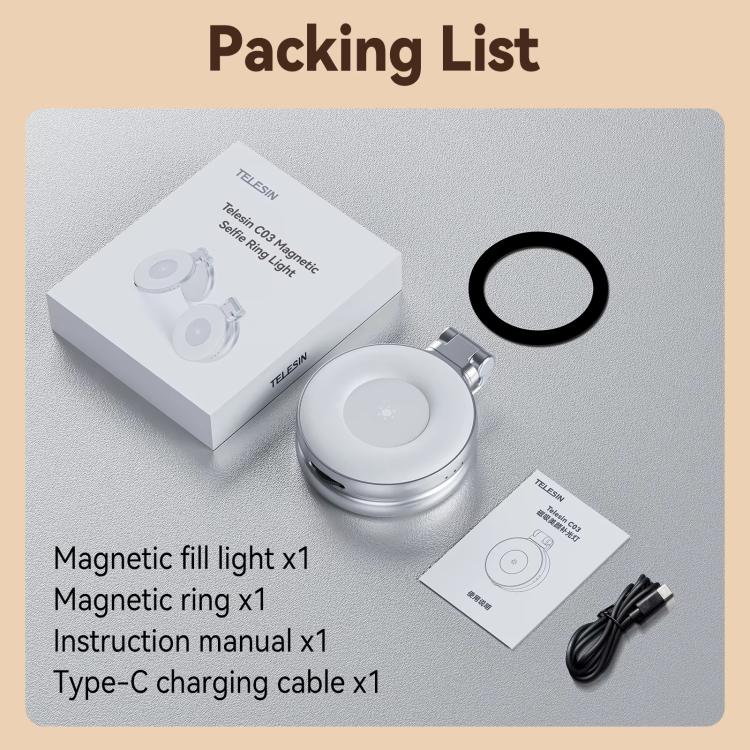 Mini luce selfie magnetica portatile con specchio rotante