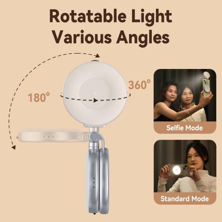 Mini luce selfie magnetica portatile con specchio rotante