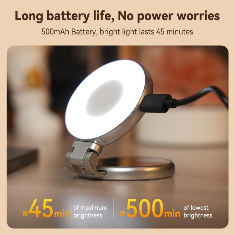 Mini luce selfie magnetica portatile con specchio rotante