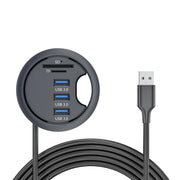 Hub di collegamento per scrivania con passacavo, lunghezza cavo 1,2 m, 4 x USB3.0, 3 x USB3.0+TF+SD, 3xUSB3.0+3.5mm, 2xUSB3.0+USB-C+3.5mm, 2xUSB3.0+USB-C+SD/MMC