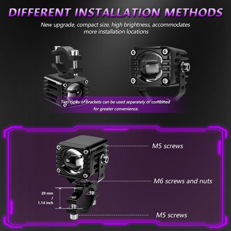 Faro moto impermeabile 40W Demon Eye con interruttore cablato