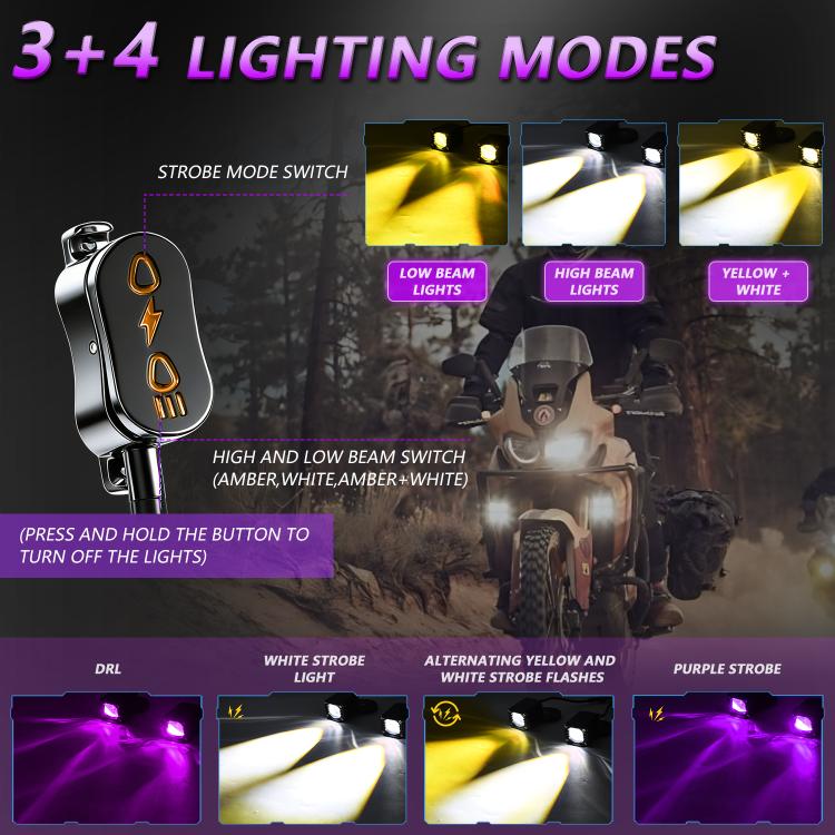 Faro moto impermeabile 40W Demon Eye con interruttore cablato