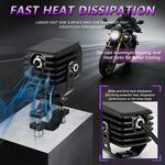 Faro moto impermeabile 40W Demon Eye con interruttore cablato