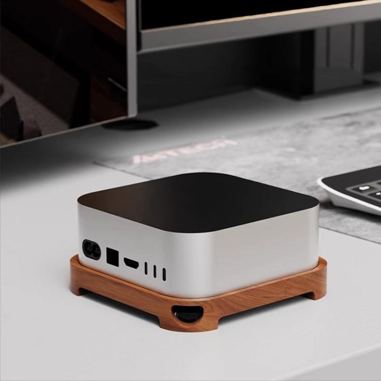 Per MAC Mini M4 Supporto per desktop in legno Base per dissipazione del calore Rack, Walnut, Beech