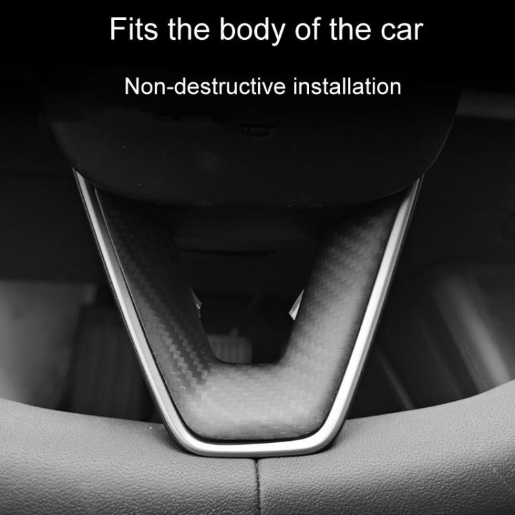 Per la modifica dell'auto Tesla Model 3, toppa per volante in fibra di carbonio per interni, Matte, Glossy, Red, Froged Pattern