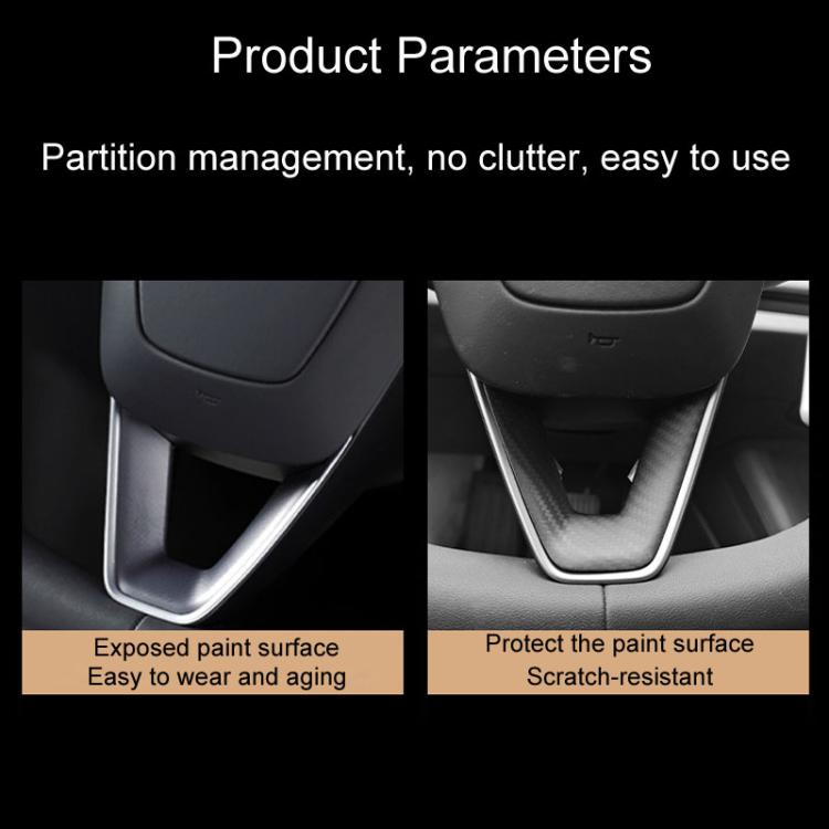 Per la modifica dell'auto Tesla Model 3, toppa per volante in fibra di carbonio per interni, Matte, Glossy, Red, Froged Pattern