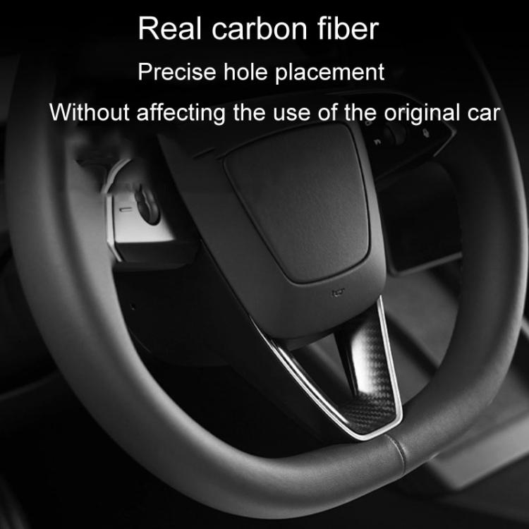 Per la modifica dell'auto Tesla Model 3, toppa per volante in fibra di carbonio per interni, Matte, Glossy, Red, Froged Pattern