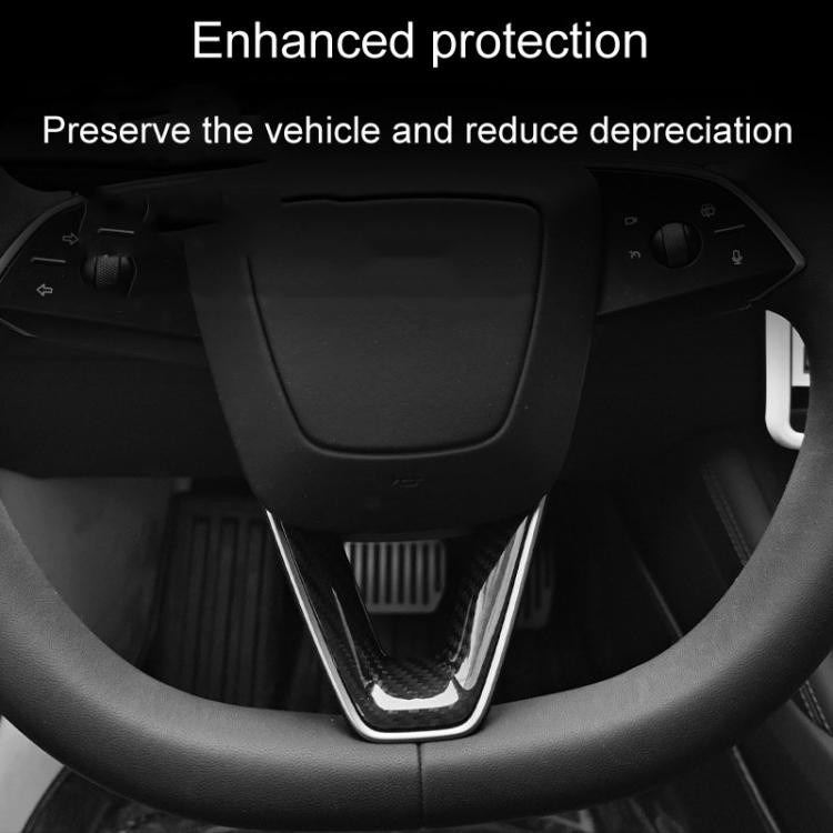 Per la modifica dell'auto Tesla Model 3, toppa per volante in fibra di carbonio per interni, Matte, Glossy, Red, Froged Pattern