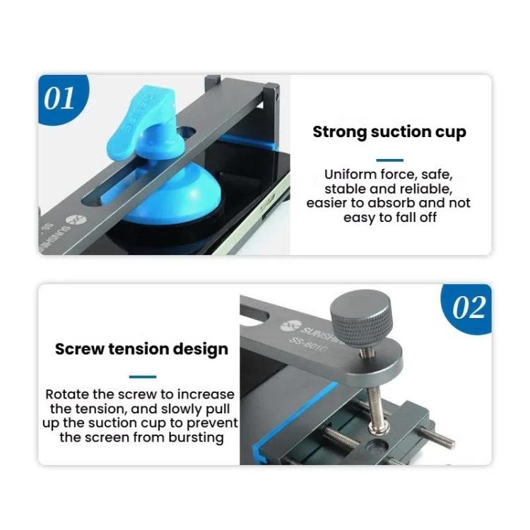 LCD Screen Separator Free Heating Mobile Phone Screen Quick Removal Repair Tool Clamping Device, SUNSHINE SS-601G