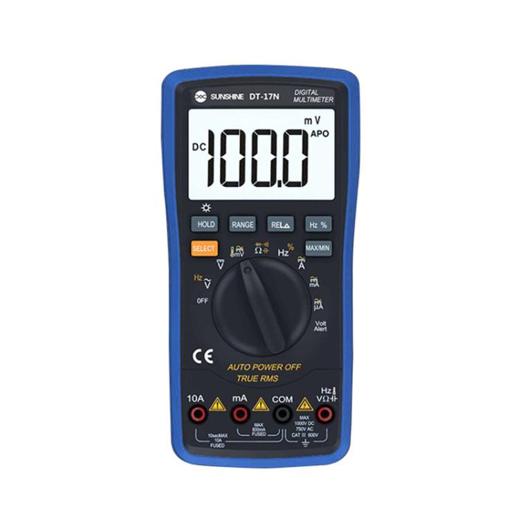 Multimetro digitale con display LCD e penna tester ad alta precisione per la misurazione di capacità, tensione e corrente, SUNSHINE DT-17N