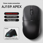 Mouse da gioco Ajazz AJ159 APEX PAW3395 wireless Tri-Mode leggero con dock di ricarica