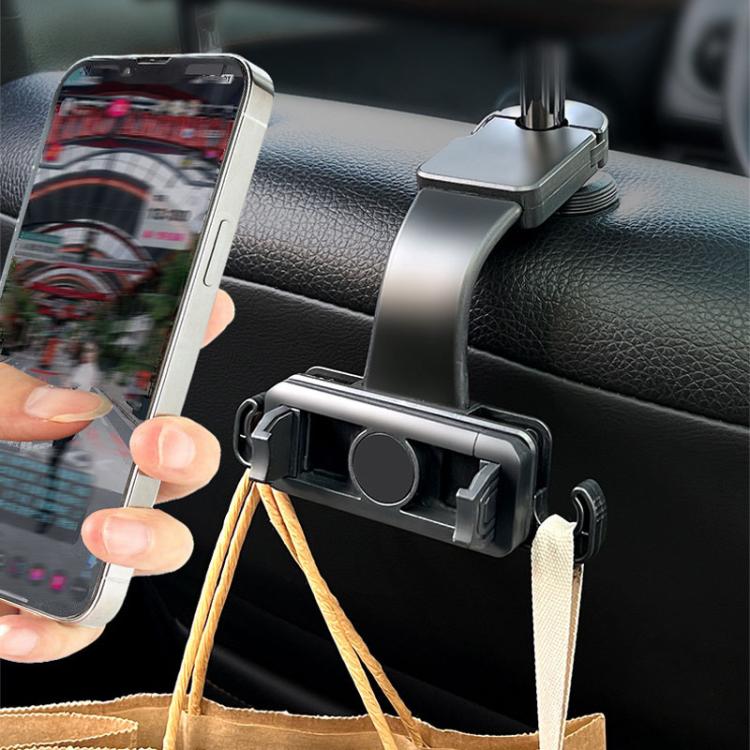 Ganci porta cellulare telescopici rotanti multifunzionali per poggiatesta del sedile posteriore dell'auto