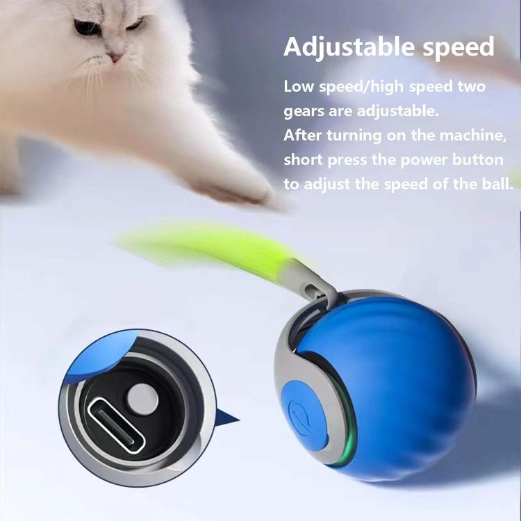 Giocattoli interattivi per gatti con palla auto-rotolante intelligente, ricaricabile tramite USB, con regolazione a due velocità, TUTU Orange, TUTU Blue
