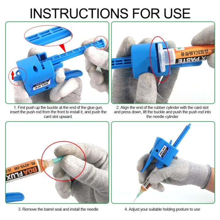 Manual Glue Tapper Cell Phone Repair Motherboard Soldering Oil Syringe Booster Tin Paste Push Syringe, RELIFE RL-062A 10CC, RELIFE RL-062B 30CC, RELIFE RL-062C 3-5CC, RELIFE RL-062D 5-10CC